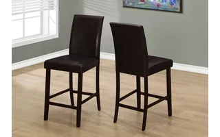 DINING CHAIR - 2PCS / BROWN LEATHER-LOOK COUNTER HEIGHT I1901 I1901 MONARCH SPECIALTIES