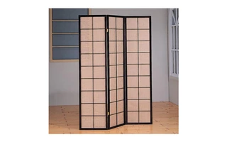 FOLDING SCREEN - 3 PANEL CAPPUCCINO WITH FABRIC INLAY I4628 I4628 MONARCH SPECIALTIES