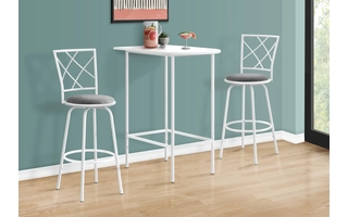 HOME BAR - 24 X 36  - WHITE TOP AND METAL SPACESAVER I2376 I2376 MONARCH SPECIALTIES