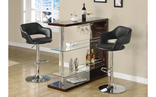 BARSTOOL - BLACK / CHROME METAL HYDRAULIC LIFT I2357 I2357 MONARCH SPECIALTIES