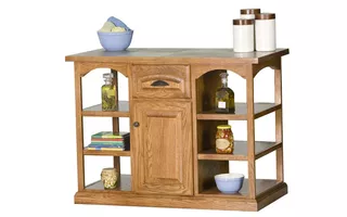 KITCHEN ISLAND WITHOUT TOP. 2 RAISED PANEL DOORS, 1 DRAWER, 5 ADJUSTABLE SHELVES, PLAIN BASE*GLASS*NG*FINSISH*CC, DK, LT, MD, SO, UN, CR, CM  00344 EAGLE