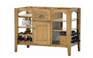 KITCHEN ISLAND WITHOUT TOP. 2 RAISED PANEL DOORS, 2 DRAWERS, 5 ADJUSTABLE SHELVES, STRAIGHT LEG BASE*GLASS*NG*FINSISH*CC, DK, LT, MD, SO, UN, CR, CM  00347 EAGLE