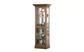 TALL LIGHTED CURIO, 4 PLAIN GLASS SIDE ENTRY DOORS, MIRROR BACK, GLASS SHELVES, PLAIN BASE*GLASS*PL*FINSISH*CC, DK, LT, MD, SO, UN, CR, CM  49317 EAGLE