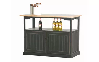 KITCHEN ISLAND WITH NO TOP, 4 BEAD BOARD DOORS, OPEN STORAGE, PLAIN BASE*GLASS*NG*FINSISH*BK, CC, CO, CM, CR, EC, GO, HG, IV, SW, UN, WH  56215 EAGLE