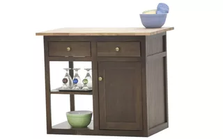 KITCHEN ISLAND WITH NO TOP, 2 DRAWERS, 1 BEAD BOARD DOOR, 1 FIXED SHELF, PLAIN BASE*GLASS*NG*FINSISH*BK, CC, CO, CM, CR, EC, GO, HG, IV, SW, UN, WH  56320 EAGLE