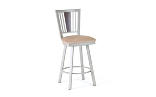 MADISON COUNTER HEIGHT UPHOLSTERED SEAT AND METAL BACKREST WITH WOOD VENEER ACCENT Madison 41406-26 AMISCO