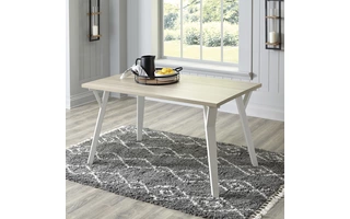RECTANGULAR DINING ROOM TABLE Grannen White/NaturalD407-25 ASHLEY