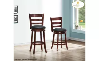 24IN SWIVEL STOOL BLACK PU 1PC/CTN LADDER BACK 1144E-24S 1144E-24S MAZIN