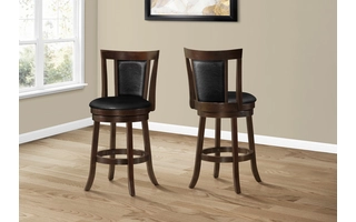 BARSTOOL - 2PCS - 39 H - SWIVEL - ESPRESSO COUNTER HGT I1288 I1288 MONARCH SPECIALTIES