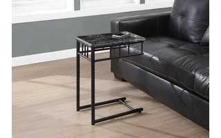 ACCENT TABLE - GREY MARBLE / CHARCOAL METAL I3063 I3063 MONARCH SPECIALTIES