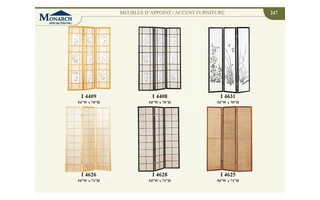 NATURAL WOOD 3 PANEL FOLDING SCREEN 
 PG247 I4626 I4626 MONARCH SPECIALTIES