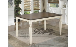 RECTANGULAR DINING ROOM TABLE Whitesburg Brown/Cottage WhiteD583-25 ASHLEY