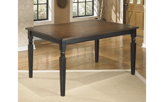 RECTANGULAR DINING ROOM TABLE Owingsville Black/BrownD580-25 ASHLEY