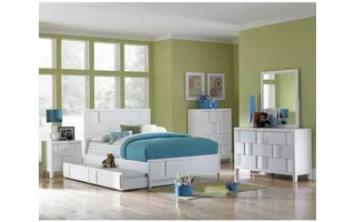 YOUTH PANEL BED TRUNDLE WHITE C3184Y-YP8-XXWH C3184Y-YP8-XXWH LIFESTYLE