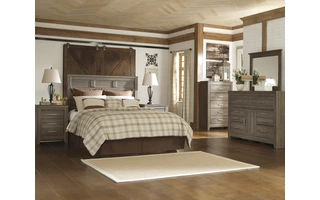 QUEEN PANEL HEADBOARD Juararo Dark BrownB251-57 ASHLEY