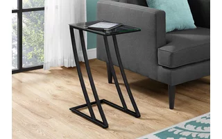 ACCENT TABLE - BLACK METAL WITH TEMPERED GLASS I3089 I3089 MONARCH SPECIALTIES