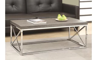 coffee table - dark taupe with chrome metal i3258 I3258 monarch specialties