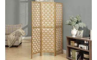 FOLDING SCREEN - 3 PANEL - GOLD FRAME LANTERN DESIGN I4638 I4638 MONARCH SPECIALTIES