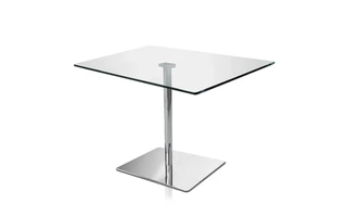 STIRLING RECTANGULAR DINETTE TABLE CLEAR TEMPERED GLASS, BRUSHED STAINLESS SEF1401 SEF1401 KORSON