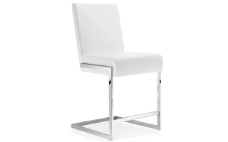 ABBY COUNTER STOOL SYNTHETIC LEATHER WHITE, CHROME SEF313126C SEF313126C KORSON
