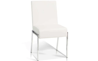 CORRY SIDE CHAIR SYNTHETIC LEATHER WHITE, CHROME SEF317026 SEF317026 KORSON