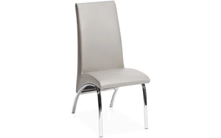 MONACO SIDE CHAIR SYNTHETIC LEATHER DROVE GRAY, CHROME SHBZ101DG SHBZ101DG KORSON