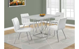 DINING TABLE - 36 X 48  - GREY CEMENT - CHROME METAL I1043 I1043 MONARCH SPECIALTIES