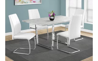 DINING TABLE - 36 X 60  - GREY CEMENT - CHROME METAL I1119 I1119 MONARCH SPECIALTIES