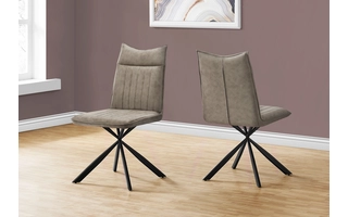 DINING CHAIR - 2PCS - 36 H - TAUPE FABRIC - BLACK METAL I1216 I1216 MONARCH SPECIALTIES