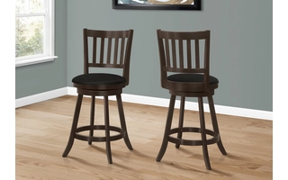 BARSTOOL - 2PCS - 39 H - ESPRESSO - SWIVEL COUNTER HEIGHT I1237 I1237 MONARCH SPECIALTIES