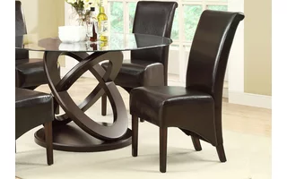 DINING CHAIR - 2PCS - 40 H - DARK BROWN LEATHER-LOOK I1776BR I1776BR MONARCH SPECIALTIES