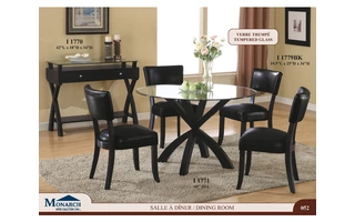 BLACK LEATHER-LOOK 34H DINING CHAIR 2PCS PER CARTONPAGE52 I1779BK I1779BK MONARCH SPECIALTIES