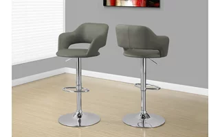 BARSTOOL - LIGHT GREY / CHROME METAL HYDRAULIC LIFT I2364 I2364 MONARCH SPECIALTIES