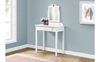 VANITY - WHITE / MIRROR AND STORAGE DRAWER I3326 I3326 MONARCH SPECIALTIES