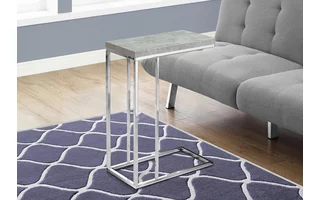 ACCENT TABLE - GREY CEMENT WITH CHROME METAL I3372 I3372 MONARCH SPECIALTIES