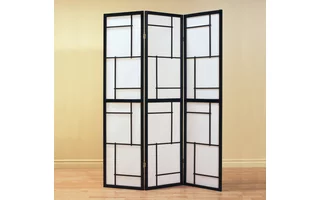 FOLDING SCREEN - 3 PANEL - BLACK FRAME I4627 I4627 MONARCH SPECIALTIES