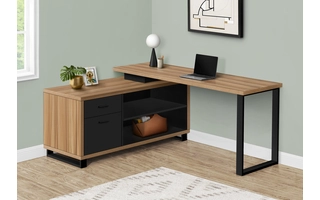 COMPUTER DESK - 72 L RECLAIMED - BLACK EXECUTIVE CORNER I7712 I7712 MONARCH SPECIALTIES