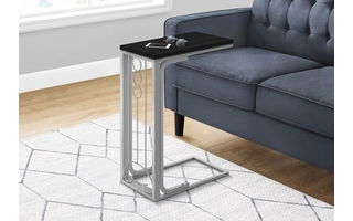 ACCENT TABLE - BLACK TOP / SILVER METAL I3137 I3137 MONARCH SPECIALTIES