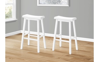 BARSTOOL - 2PCS - 29 H - WHITE SADDLE SEAT I1534 I1534 MONARCH SPECIALTIES