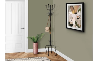 COAT RACK - 74 H - TRADITIONAL HAMMERED BLACK METAL I2065 I2065 MONARCH SPECIALTIES