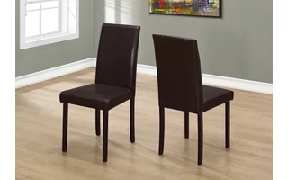 DINING CHAIR - 2PCS - 36 H DARK BROWN LEATHER-LOOK I1172 I1172 MONARCH SPECIALTIES