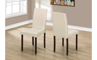 DINING CHAIR - 2PCS - 36 H IVORY LEATHER-LOOK I1174 I1174 MONARCH SPECIALTIES