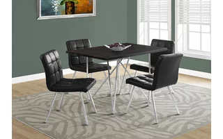 DINING TABLE - 32 X 48  - ESPRESSO - CHROME METAL I1039 I1039 MONARCH SPECIALTIES