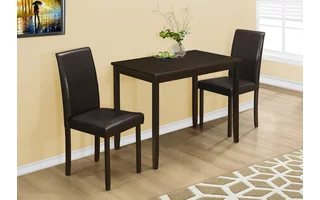 DINING SET - 3PCS SET / ESPRESSO / BROWN PARSON CHAIRS I1015 I1015 MONARCH SPECIALTIES