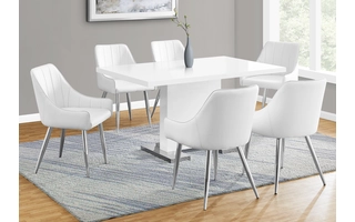 DINING TABLE - 35 X 60  - HIGH GLOSSY WHITE I1090 I1090 MONARCH SPECIALTIES