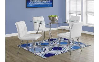 DINING TABLE - 36 X 48  - CHROME WITH 8MM TEMPERED GLASS I1069 I1069 MONARCH SPECIALTIES