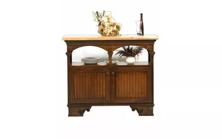 KITCHEN ISLAND WITH BUTCHER BLOCK TOP, 4 BEAD BOARD DOORS, CROWN MOLDING, ROPE MOLDING, BEAD BOARD DETAILING, S-BASE (MINERAL OIL ON TOP)*GLASS*NG*FINSISH*BK, CC, CO, CM, CR, EC, GO, HG, IV, SW, UN, WH 15045 15045 EAGLE