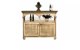 KITCHEN ISLAND WITH BUTCHER BLOCK TOP, 4 BEAD BOARD DOORS, CROWN MOLDING, ROPE MOLDING, BEAD BOARD DETAILING, BUN FOOT BASE (MINERAL OIL ON TOP)*GLASS*NG*FINSISH*BK, CC, CO, CM, CR, EC, GO, HG, IV, SW, UN, WH 15145 15145 EAGLE