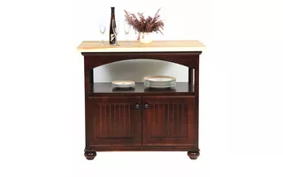 KITCHEN ISLAND WITH BUTCHER BLOCK TOP, 4 BEAD BOARD DOORS, DECORATIVE MOLDING, BEAD BOARD DETAILING, BUN FOOT BASE (MINERAL OIL ON TOP)*GLASS*NG*FINSISH*BK, CC, CO, CM, CR, EC, GO, HG, IV, SW, UN, WH 15247 15247 EAGLE