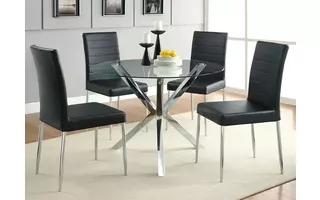 VANCE BLACK AND CHROME DINING CHAIR 120767BLK 120767BLK COASTER
